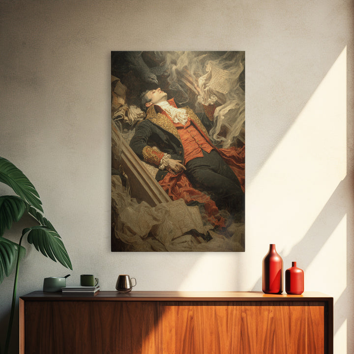 The Royal Coffin Maker, Gothic Nightmare Art, Vertical Wall Art, Dark Halloween Decor, Framed Canvas Print, Halloween Wall Art