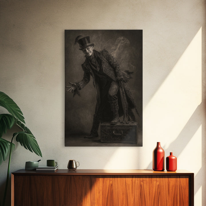The Royal Coffin Maker, Symbolist Dream Art, Vertical Wall Art, Dark Fantasy Wall Art, Canvas Print, Halloween Wall Art