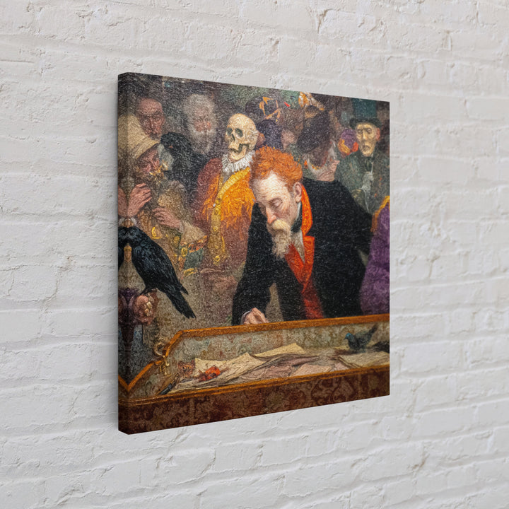 The Royal Coffin Maker, Grotesque Carnival Art, Square Wall Art, Dark Halloween Decor, Framed Canvas Print, Halloween Wall Art