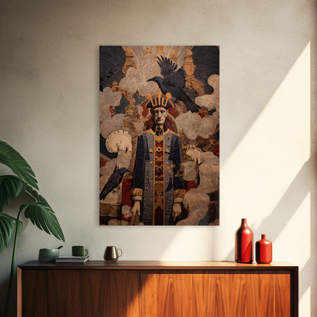 The Royal Coffin Maker, Expressionist Gothic Art, Vertical Wall Art, Gothic Horror Wall Art, Canvas Print, Halloween Wall Art