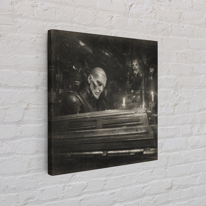 The Royal Coffin Maker, Biomechanical Horror Art, Square Wall Art, Gothic Horror Wall Art, Canvas Print, Halloween Wall Art