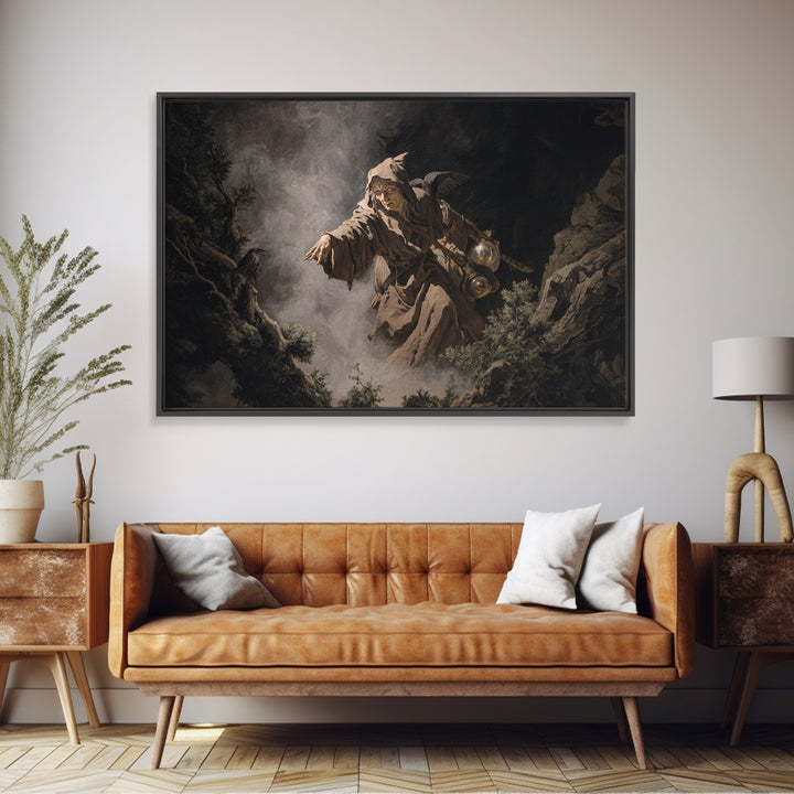 The Soul Collector, Baroque Witchcraft Art, Landscape Wall Art, Dark Halloween Decor, Framed Canvas Print, Halloween Wall Art