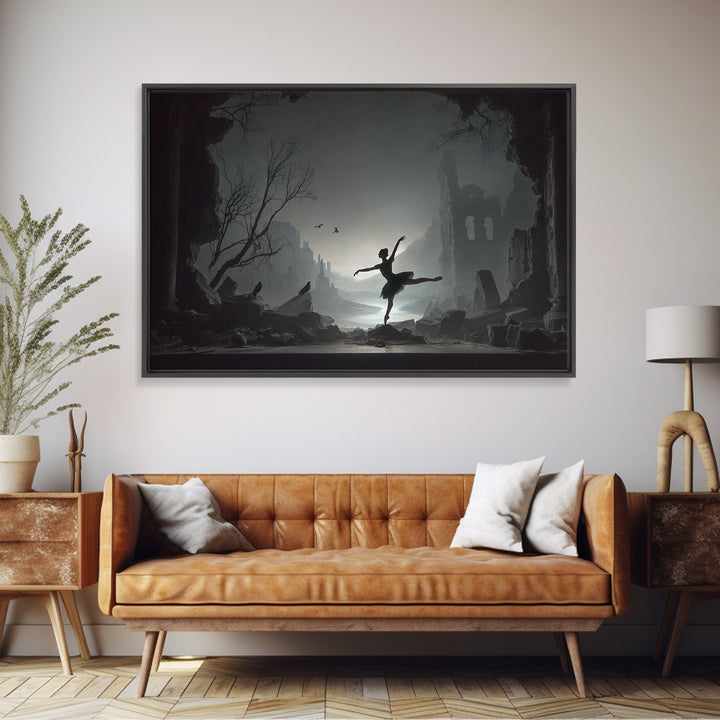 The Phantom Ballerina, Romantic Gothic Landscape, Landscape Wall Art, Gothic Horror Wall Art, Framed Canvas Print
