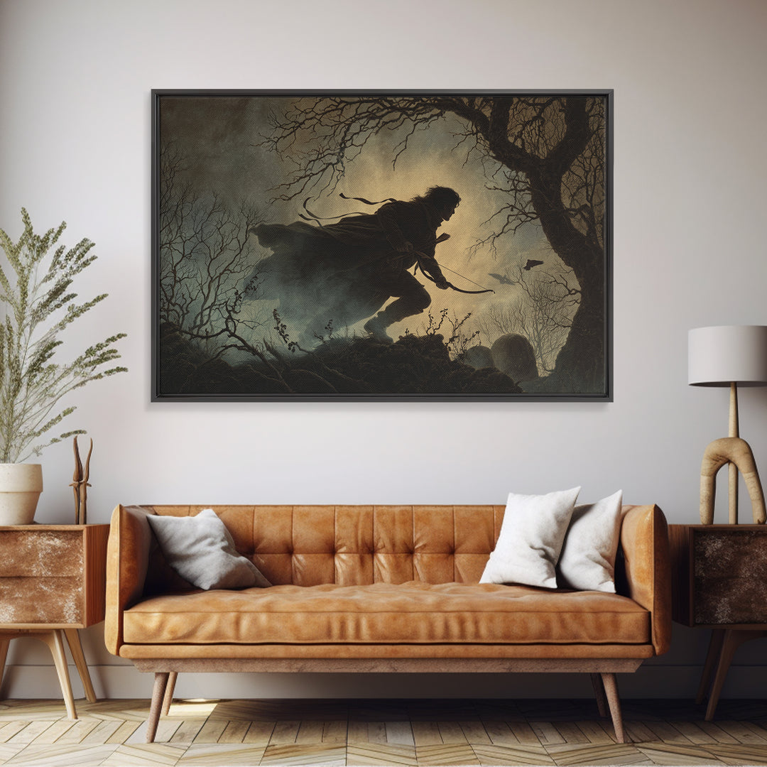 The Ghost Of The Witch Hunter, Romantic Gothic Landscape, Landscape Wall Art, Macabre Wall Art, Canvas Print, Halloween Wall Art