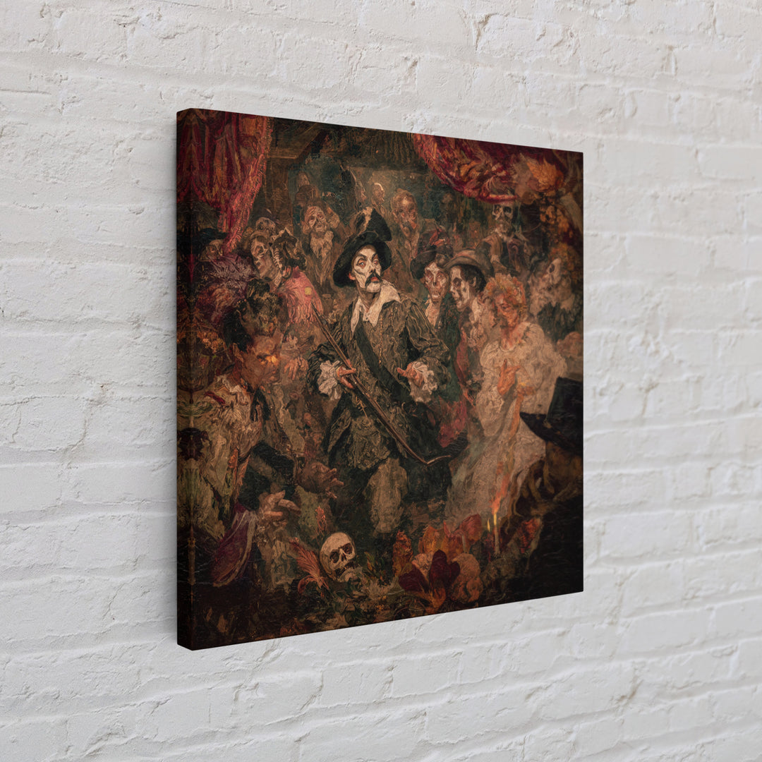The Ghost Of The Witch Hunter, Grotesque Carnival Art, Square Wall Art, Dark Fantasy Wall Art, Canvas Print, Halloween Wall Art