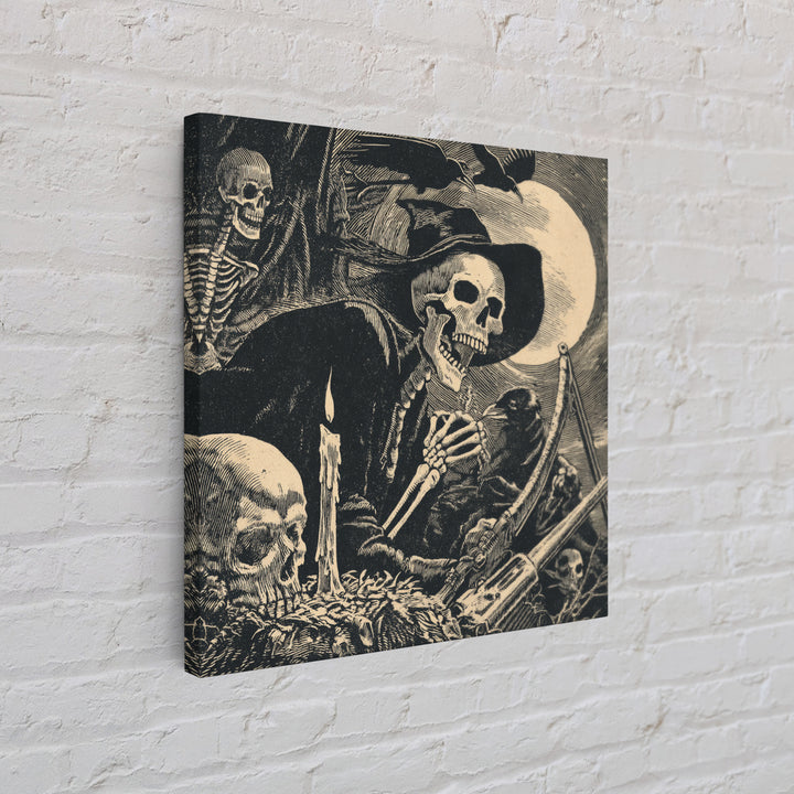 The Ghost Of The Witch Hunter, Macabre Folk Print Art, Square Wall Art, Macabre Wall Art, Framed Canvas Print, Horror Wall Art