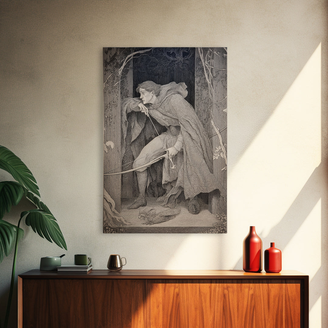 The Ghost Of The Witch Hunter, Victorian Macabre Art, Vertical Wall Art, Gothic Horror Wall Art, Canvas Print, Halloween Wall Art