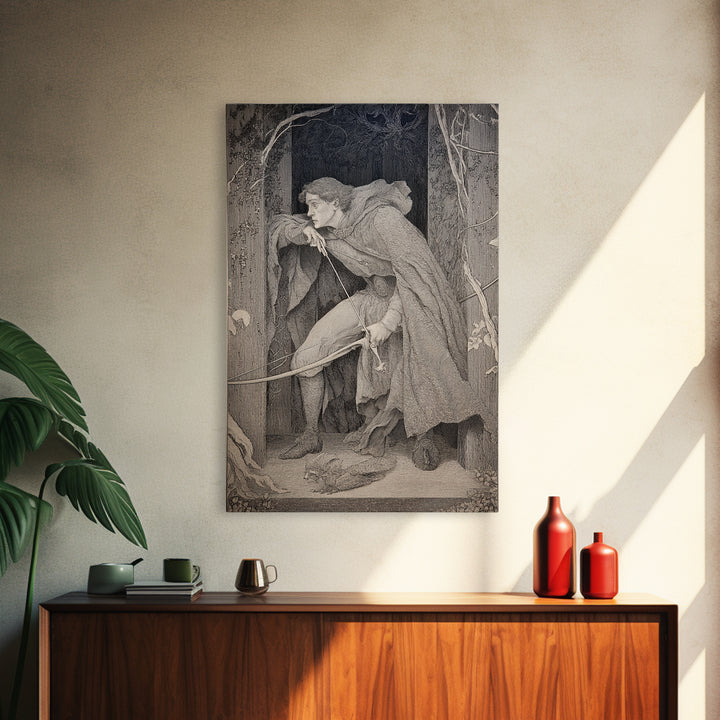 The Ghost Of The Witch Hunter, Victorian Macabre Art, Vertical Wall Art, Gothic Horror Wall Art, Canvas Print, Halloween Wall Art