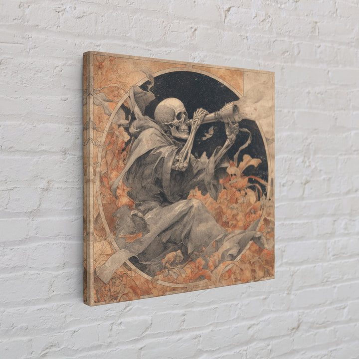 The Skull Astronomer, Decadent Gothic Art, Square Wall Art, Gothic Horror Wall Art, Canvas Print, Halloween Wall Art