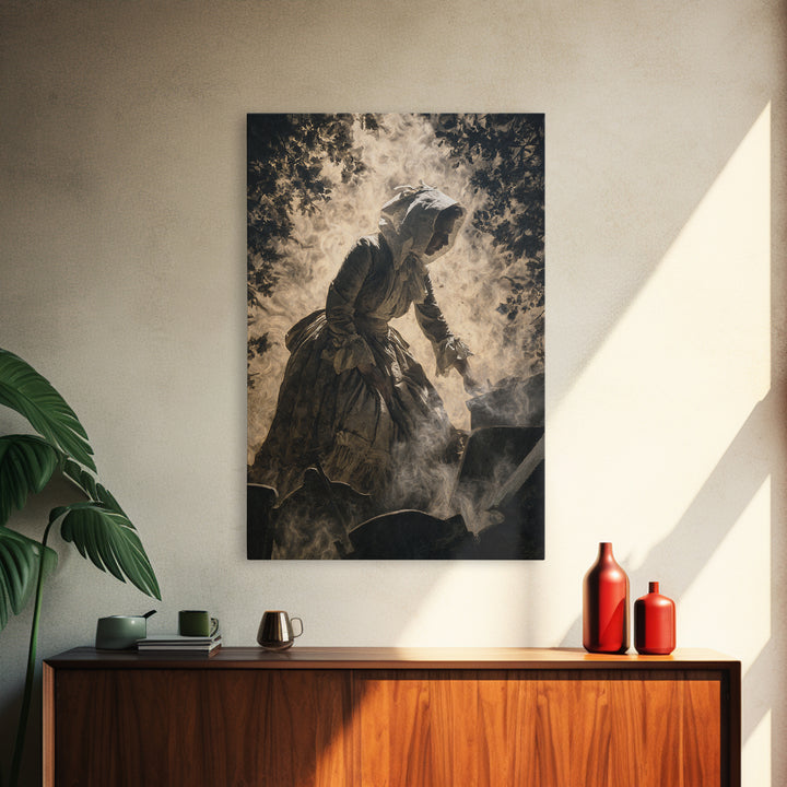 The Cemetery Beekeeper, Dark Romantic Horror Art, Vertical Wall Art, Dark Fantasy Wall Art, Canvas Print, Halloween Wall Art
