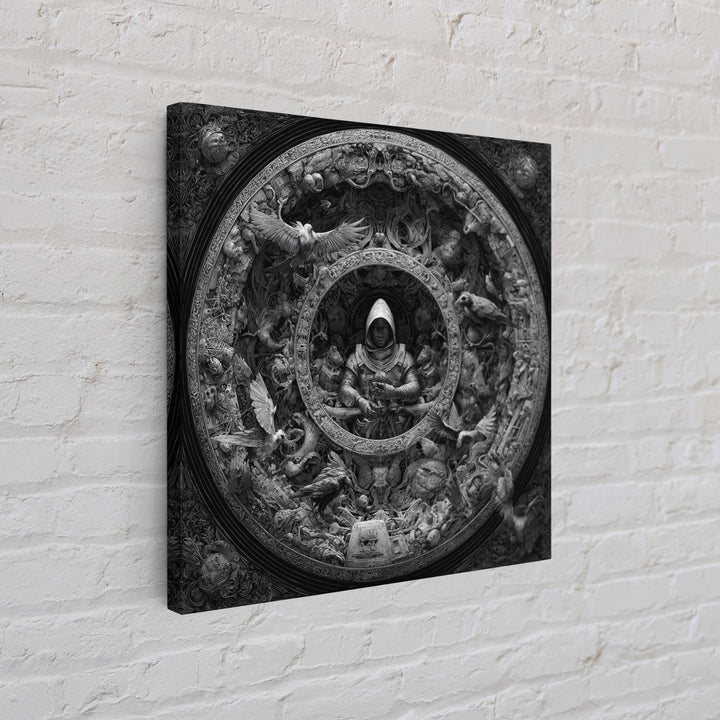The Cemetery Beekeeper, Biomechanical Horror Art, Square Wall Art, Dark Halloween Decor, Canvas Print, Halloween Wall Art, Macabre Wall Art