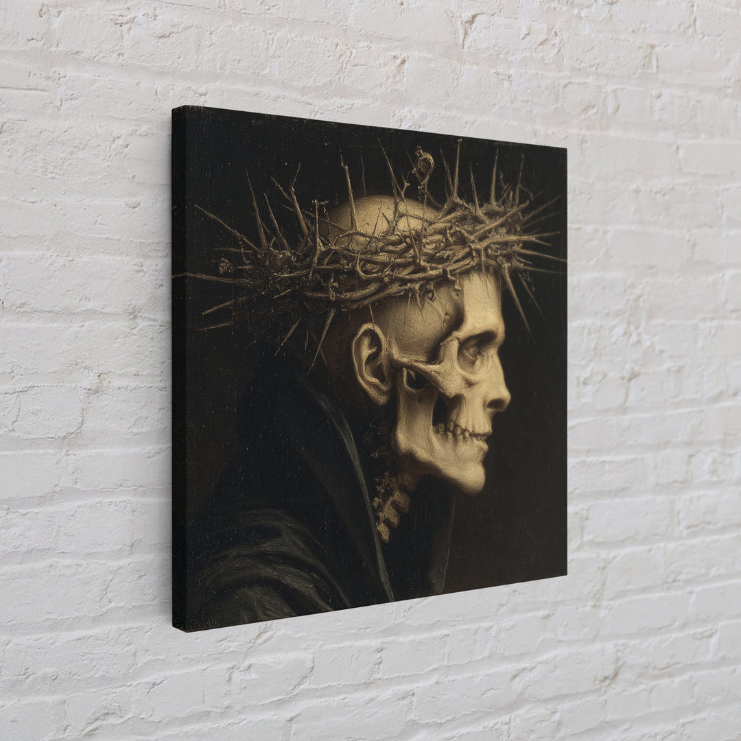 The Thorn-Crowned King, Danse Macabre Art, Square Wall Art, Gothic Horror Wall Art, Framed Canvas Print