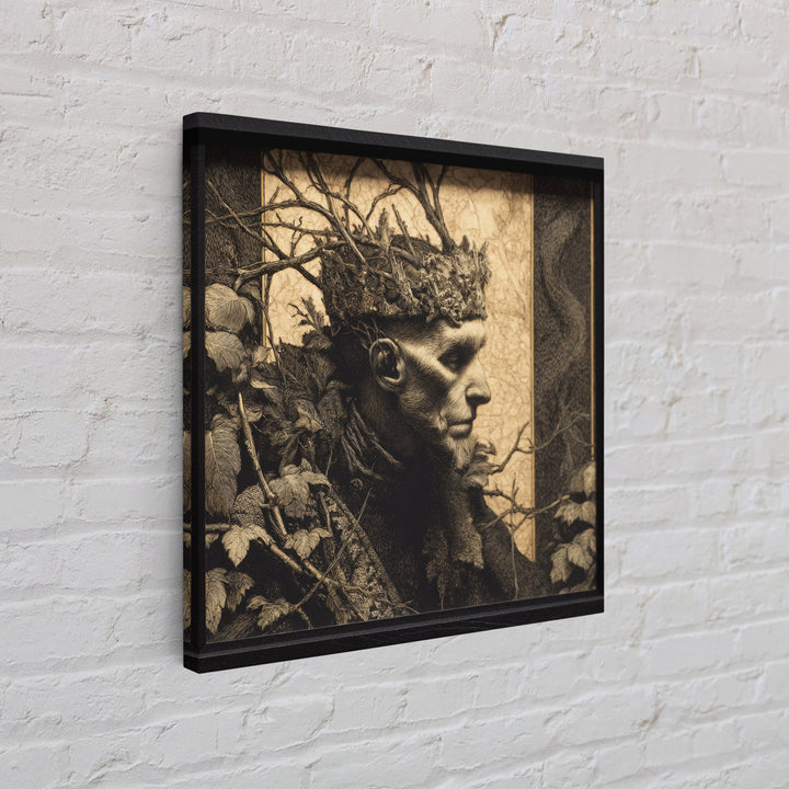 The Thorn-Crowned King, Dark Symbolist Art, Square Wall Art, Gothic Horror Wall Art, Canvas Print, Halloween Wall Art