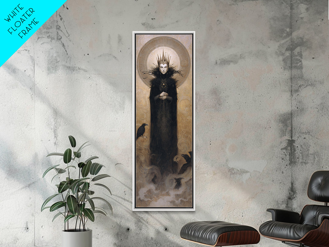 The Thorn-Crowned King, Surreal Apocalyptic Art, Tall Narrow Wall Art, Dark Fantasy Wall Art, Canvas Print, Halloween Wall Art