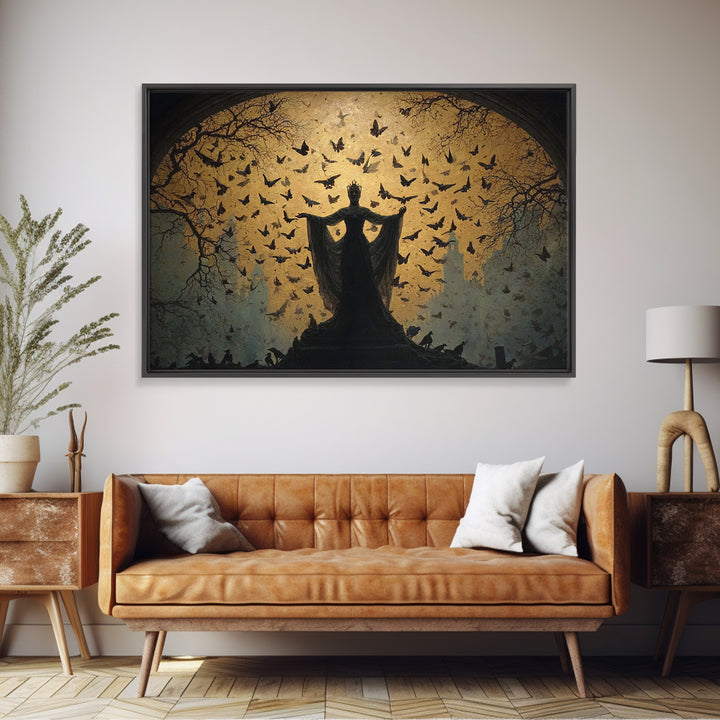 The Moth-Winged Empress, Romantic Gothic Landscape, Landscape Wall Art, Macabre Wall Art, Canvas Print, Halloween Wall Art