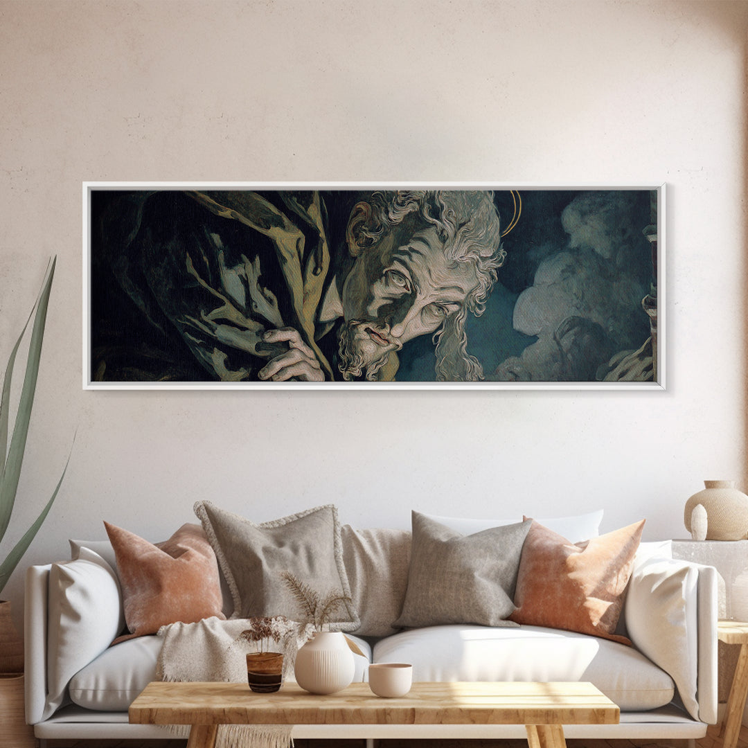 The Ash-Covered Oracle, Dark Renaissance Art, Extra Wide Wall Art, Gothic Horror Wall Art, Canvas Print, Halloween Wall Art