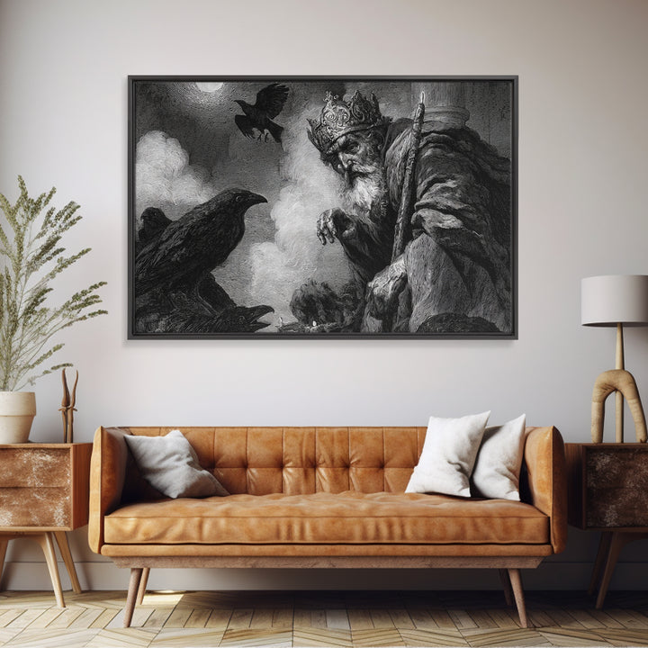 The Ash-Covered Oracle, Symbolist Etching Art, Landscape Wall Art, Dark Fantasy Wall Art, Canvas Print, Halloween Wall Art