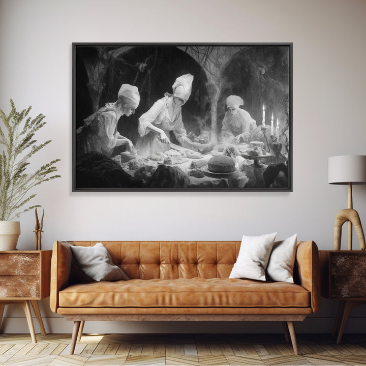 The Ghost Bakery, Symbolist Gothic Landscape, Landscape Wall Art, Gothic Horror Wall Art, Canvas Print, Halloween Wall Art