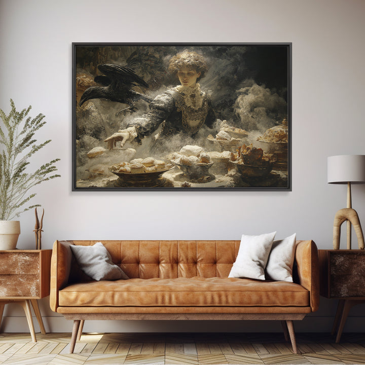 The Ghost Bakery, Ornate Symbolist Art, Landscape Wall Art, Gothic Horror Wall Art, Canvas Print, Halloween Wall Art