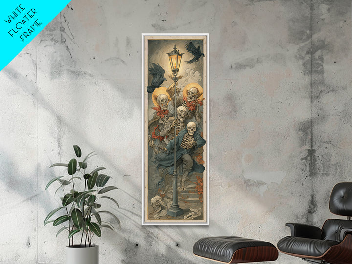 The Skeleton Barbershop Quartet, Dark Renaissance Art, Tall Narrow Wall Art, Gothic Horror Wall Art, Framed Canvas Print