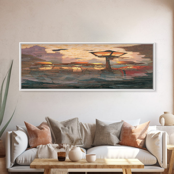 The Skeleton Barbershop Quartet, Surreal Apocalyptic Art, Tall Narrow Wall Art, Dark Fantasy Wall Art, Framed Canvas Print