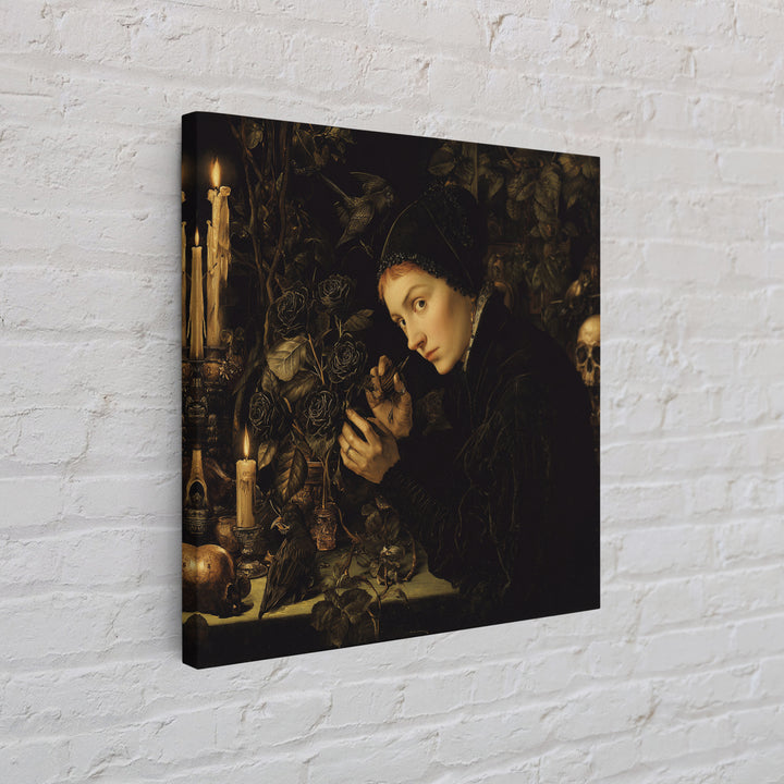 The Vampire Florist, Danse Macabre Art, Square Wall Art, Gothic Horror Wall Art, Framed Canvas Print, Halloween Wall Art