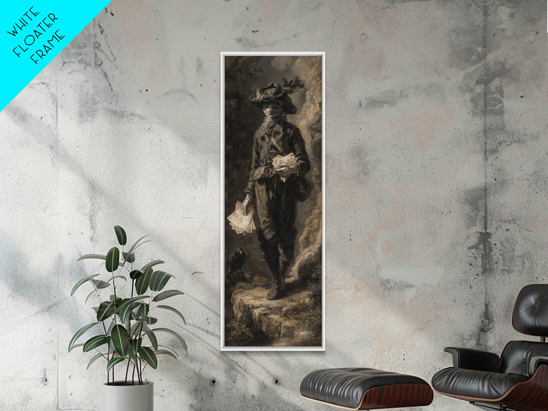 The Mummy Mail Carrier, Baroque Witchcraft Art, Tall Narrow Wall Art, Gothic Horror Wall Art, Canvas Print, Halloween Wall Art