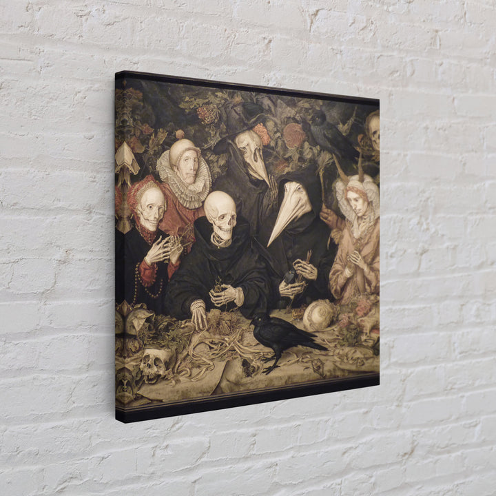 The Monster Family Portrait, Danse Macabre Art, Square Wall Art, Macabre Wall Art, Framed Canvas Print