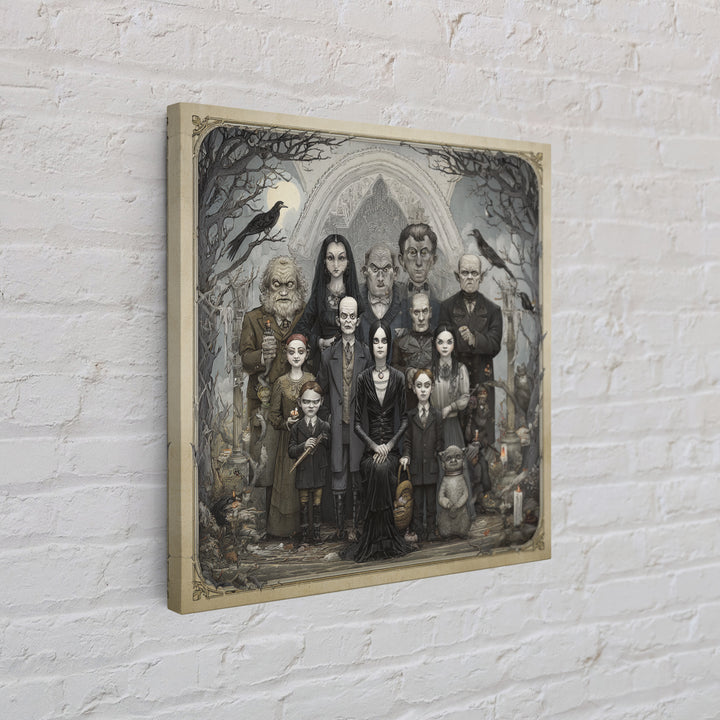 The Monster Family Portrait, Victorian Macabre Art, Square Wall Art, Gothic Horror Wall Art, Canvas Print, Halloween Wall Art