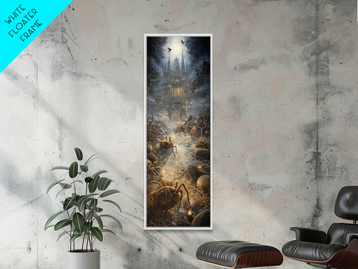 The Spider Sewing Circle, Surreal Apocalyptic Art, Tall Narrow Wall Art, Dark Fantasy Wall Art, Canvas Print, Halloween Wall Art