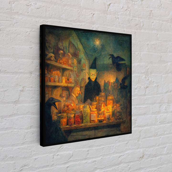 The Goblin Candy Shop, Expressionist Gothic Art, Square Wall Art, Dark Halloween Decor, Canvas Print, Halloween Wall Art, Gothic Home Decor