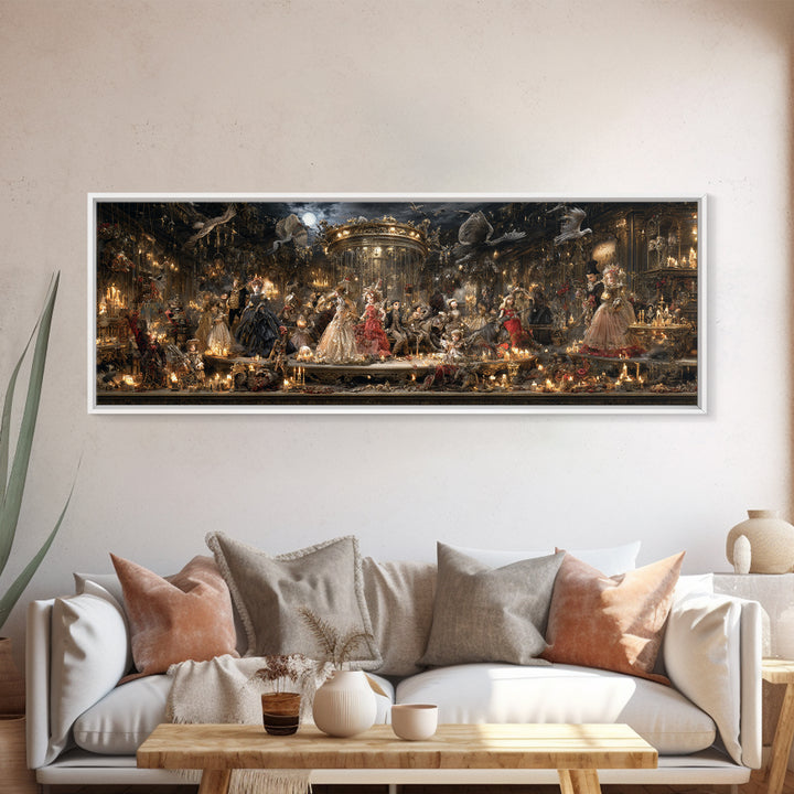 The Haunted Toy Parade, Ornate Symbolist Art, Extra Wide Wall Art, Dark Fantasy Wall Art, Framed Canvas Print, Halloween Wall Art