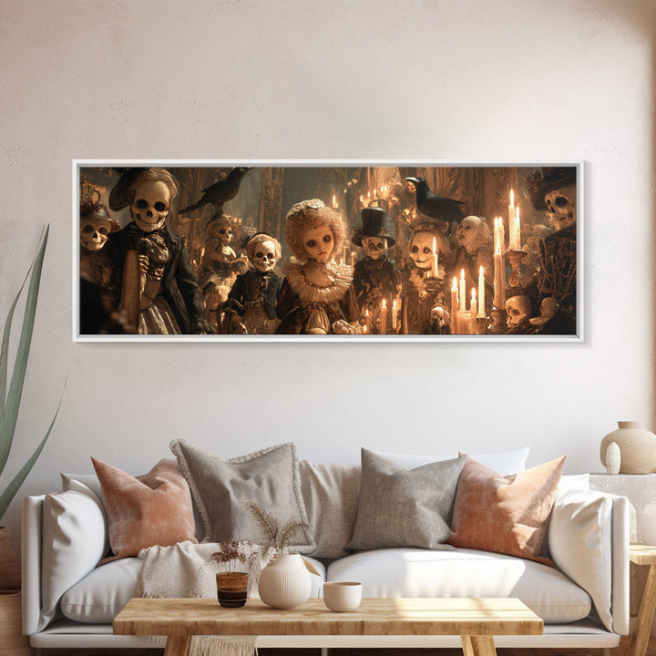 The Haunted Toy Parade, Decadent Gothic Art, Extra Wide Wall Art, Dark Halloween Decor, Canvas Print, Halloween Wall Art