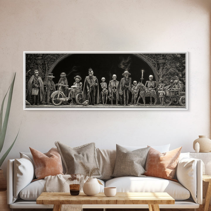 The Haunted Toy Parade, Biomechanical Horror Art, Extra Wide Wall Art, Dark Fantasy Wall Art, Framed Canvas Print, Halloween Wall Art