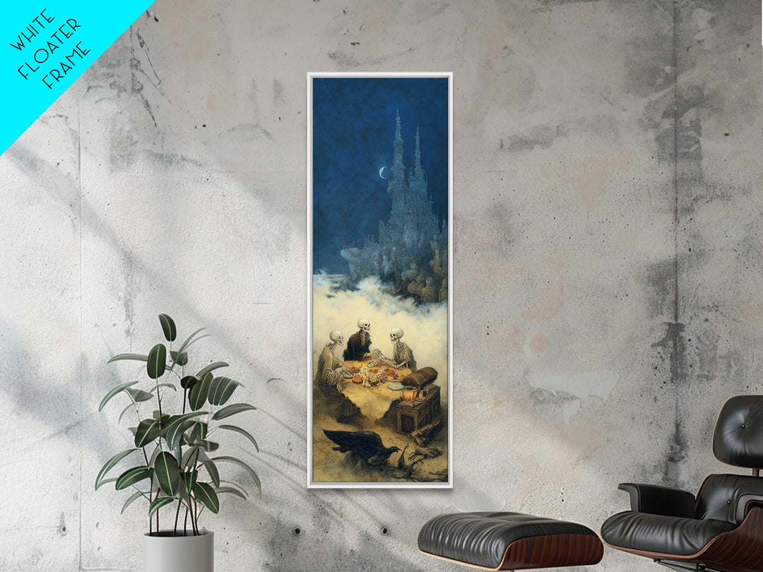 The Ghost Pirate Picnic, Surreal Apocalyptic Art, Tall Narrow Wall Art, Dark Fantasy Wall Art, Canvas Print, Halloween Wall Art