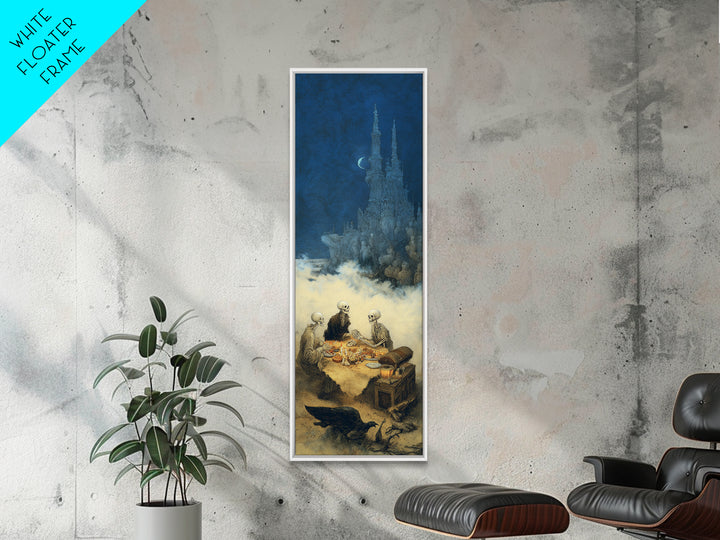 The Ghost Pirate Picnic, Surreal Apocalyptic Art, Tall Narrow Wall Art, Dark Fantasy Wall Art, Canvas Print, Halloween Wall Art