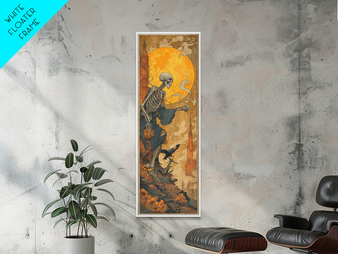 The Candy Corn Kingdom, Danse Macabre Art, Tall Narrow Wall Art, Dark Fantasy Wall Art, Framed Canvas Print