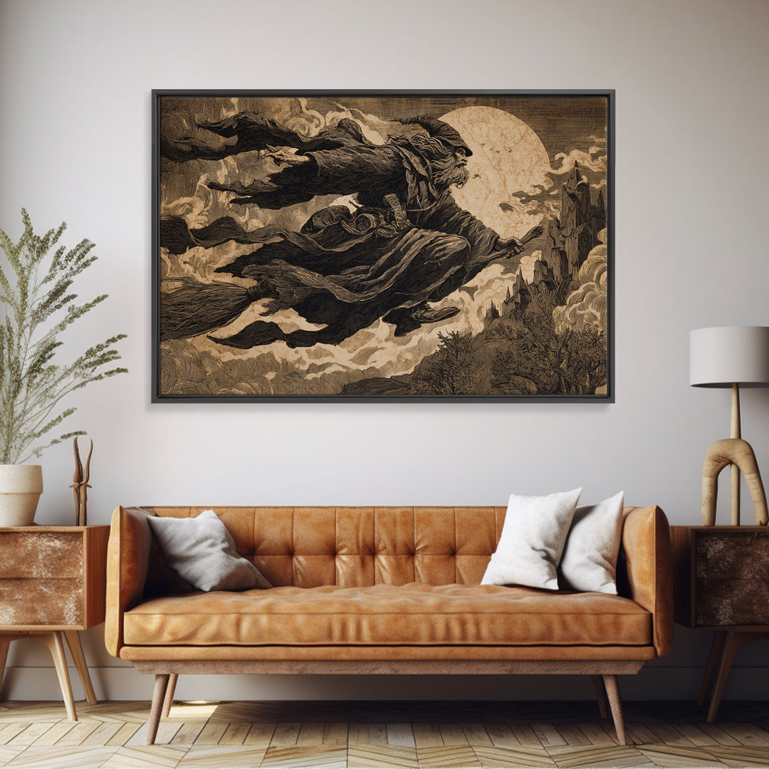 The Candy Corn Kingdom, Baroque Witchcraft Art, Landscape Wall Art, Dark Fantasy Wall Art, Framed Canvas Print, Halloween Wall Art
