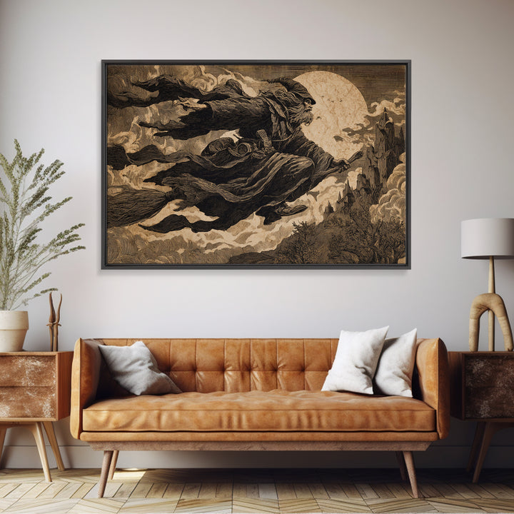 The Candy Corn Kingdom, Baroque Witchcraft Art, Landscape Wall Art, Dark Fantasy Wall Art, Framed Canvas Print, Halloween Wall Art