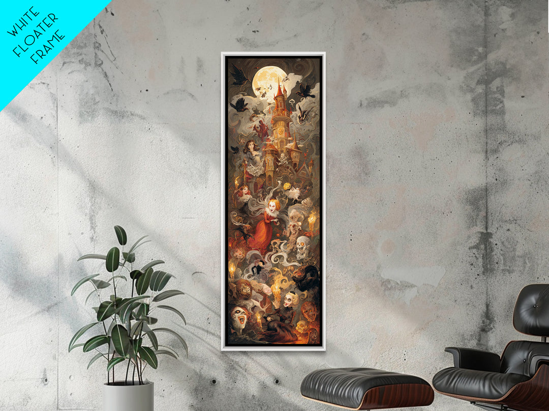 The Candy Corn Kingdom, Gothic Nightmare Art, Tall Narrow Wall Art, Gothic Horror Wall Art, Framed Canvas Print, Halloween Wall Art