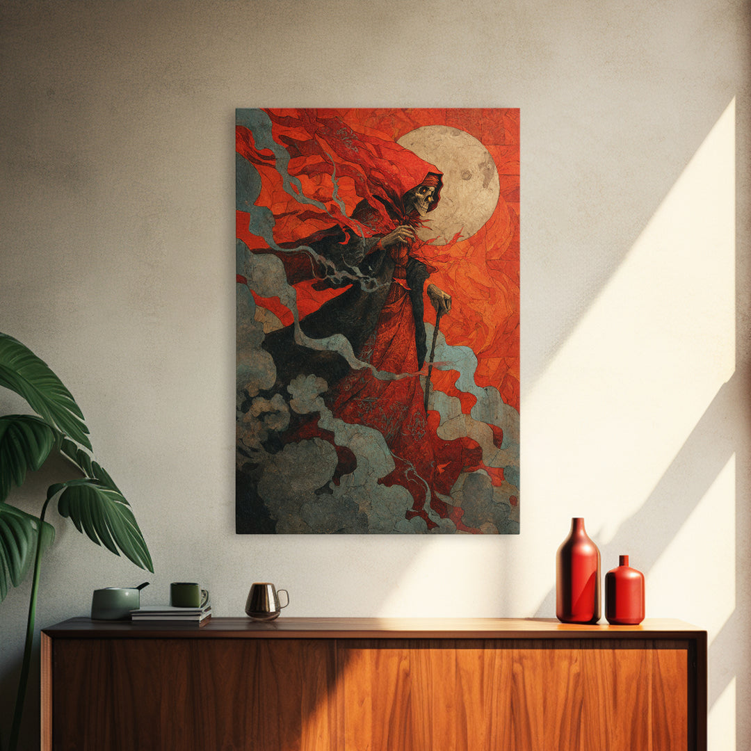 The Candy Corn Kingdom, Dark Symbolist Art, Vertical Wall Art, Macabre Wall Art, Framed Canvas Print, Halloween Wall Art