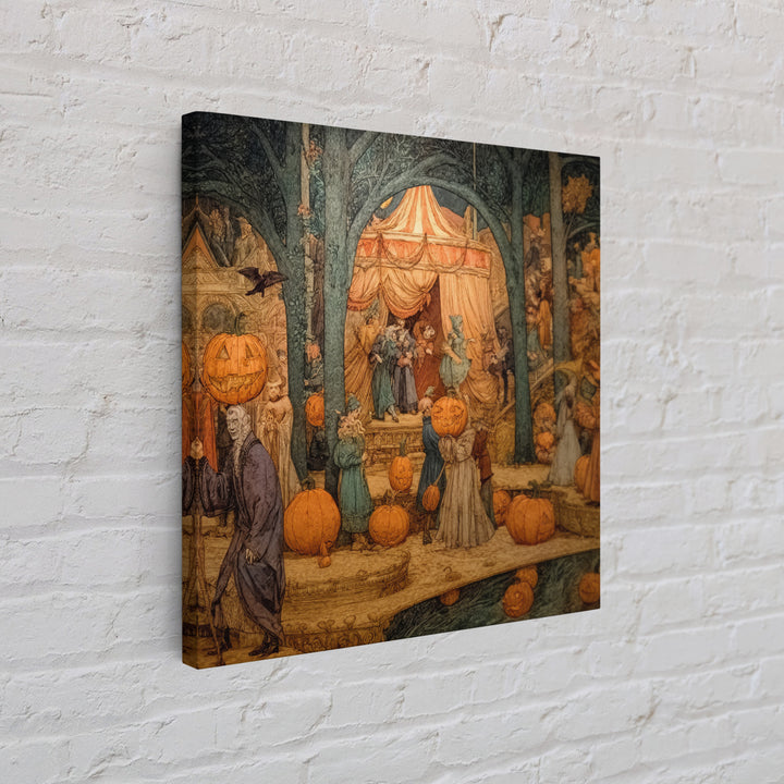 The Jack-O'-Lantern Circus, Ornate Symbolist Art, Square Wall Art, Gothic Horror Wall Art, Framed Canvas Print, Halloween Wall Art