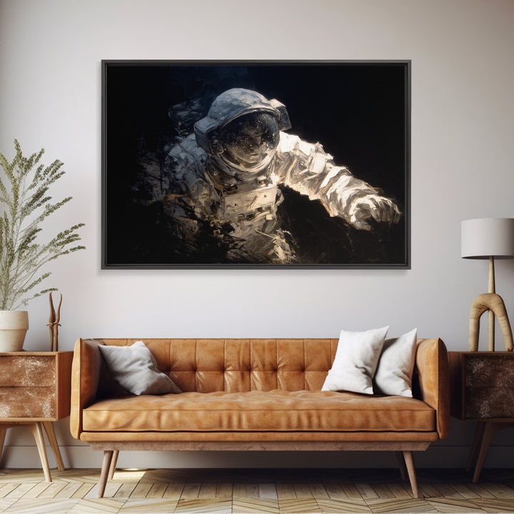 The Astronaut Ghost, Dark Romantic Horror Art, Landscape Wall Art, Macabre Wall Art, Framed Canvas Print, Halloween Wall Art