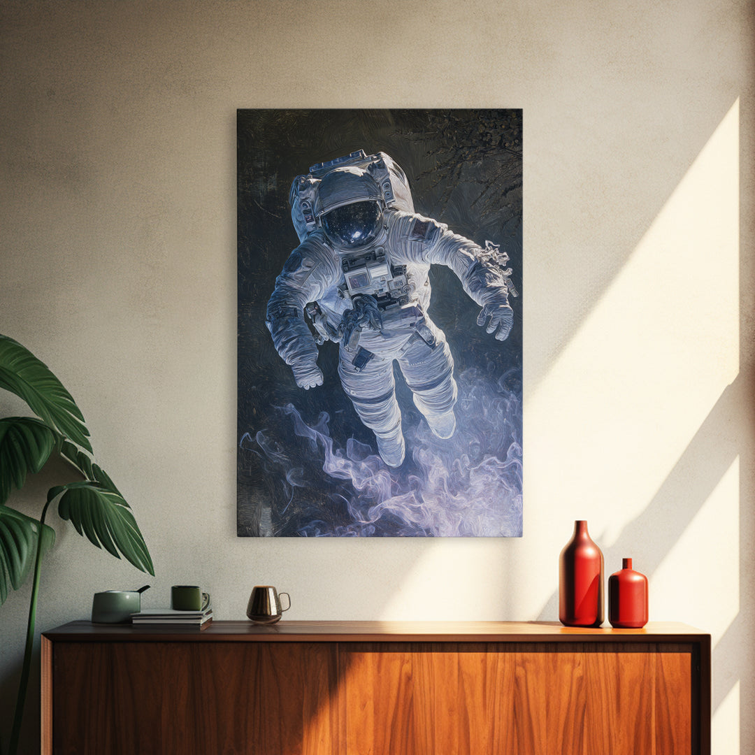 The Astronaut Ghost, Expressionist Gothic Art, Vertical Wall Art, Dark Fantasy Wall Art, Canvas Print, Halloween Wall Art, Halloween Decor