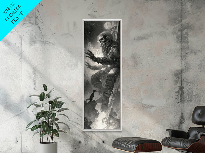 The Astronaut Ghost, Biomechanical Horror Art, Tall Narrow Wall Art, Gothic Horror Wall Art, Canvas Print, Halloween Wall Art