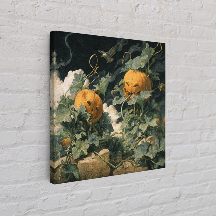 The Alien Pumpkin Patch, Danse Macabre Art, Square Wall Art, Gothic Horror Wall Art, Canvas Print, Halloween Wall Art
