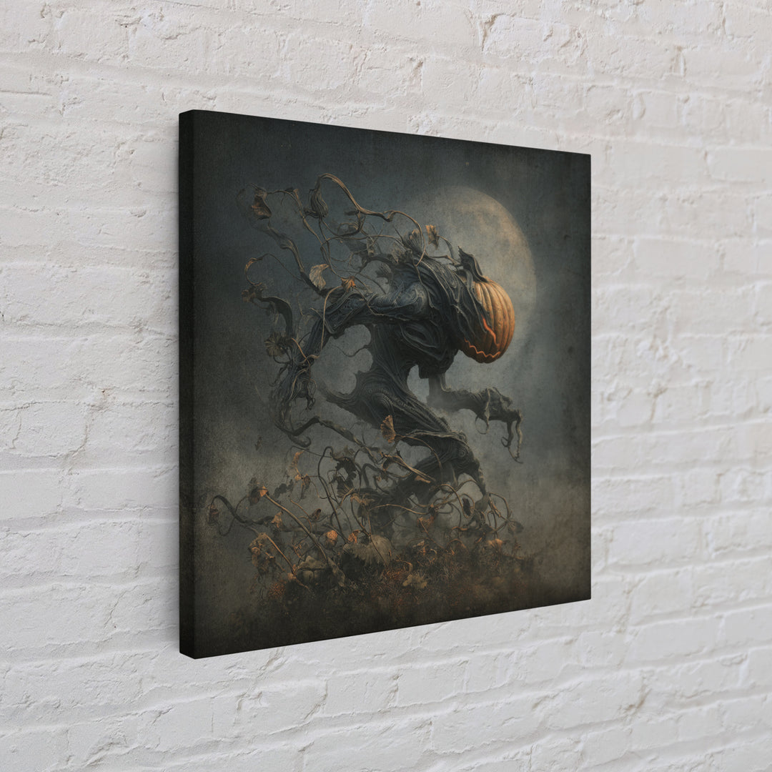 The Alien Pumpkin Patch, Biomechanical Horror Art, Square Wall Art, Dark Fantasy Wall Art, Framed Canvas Print, Halloween Wall Art