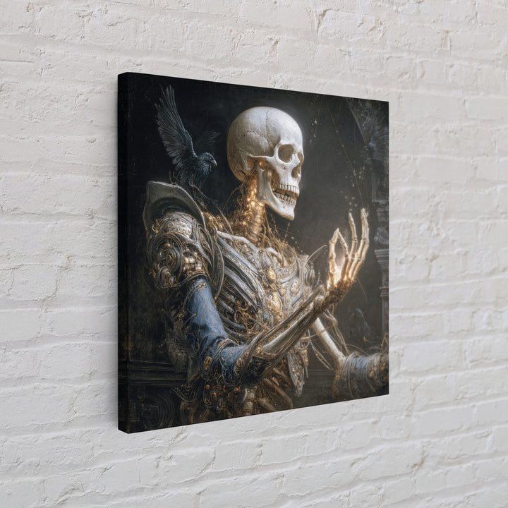The Biomechanical Skeleton, Ornate Symbolist Art, Square Wall Art, Gothic Horror Wall Art, Framed Canvas Print, Halloween Wall Art