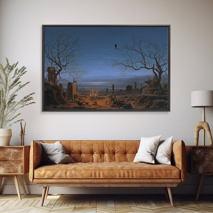 Desert Halloween, Romantic Gothic Landscape, Landscape Wall Art, Dark Fantasy Wall Art, Canvas Print, Halloween Wall Art