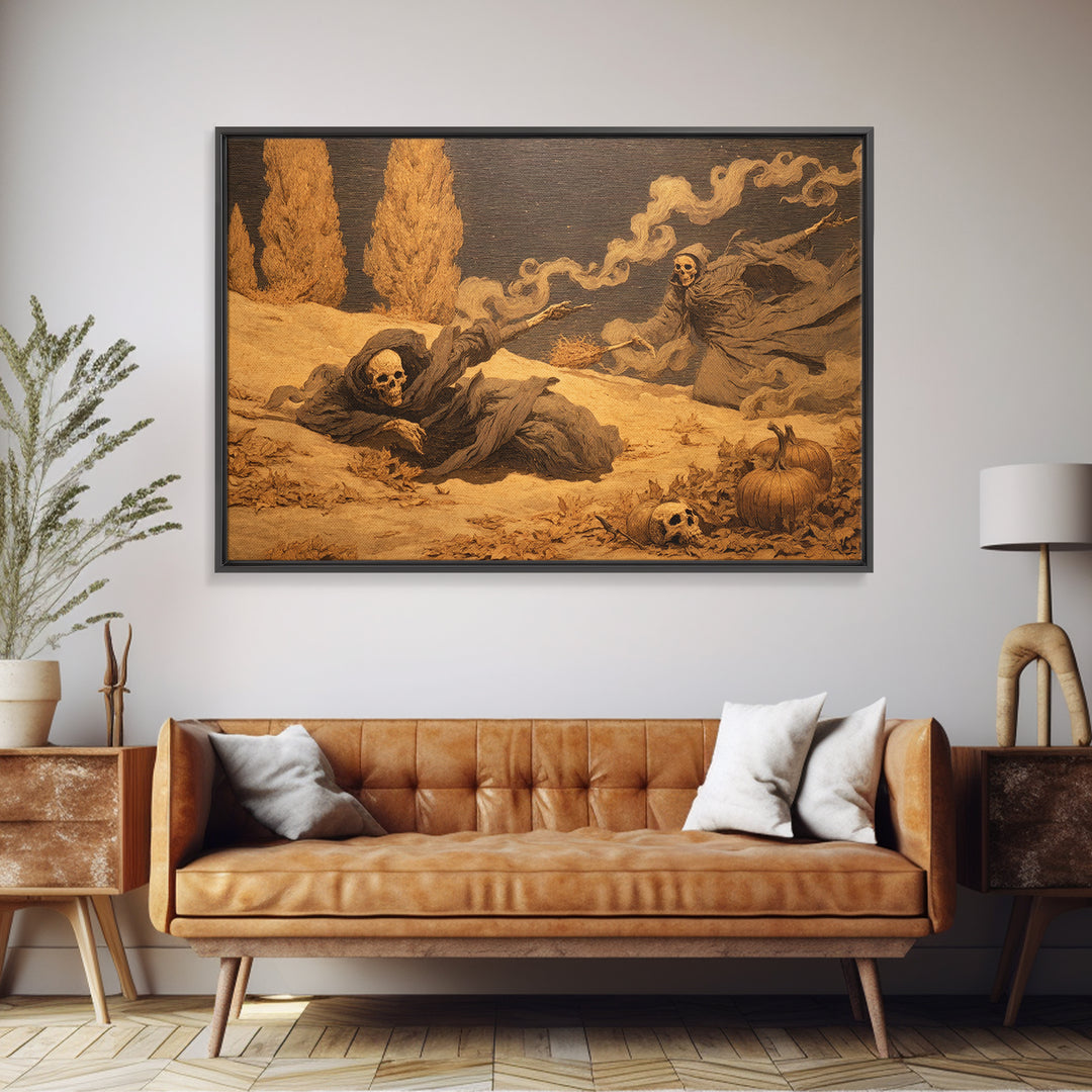 Desert Halloween, Symbolist Gothic Landscape, Landscape Wall Art, Dark Fantasy Wall Art, Framed Canvas Print, Halloween Wall Art